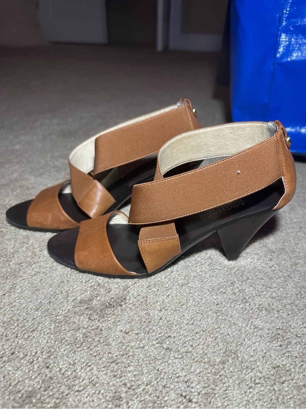 Michael Kors Brown Strappy Wedge Sandals - Women size 7.5